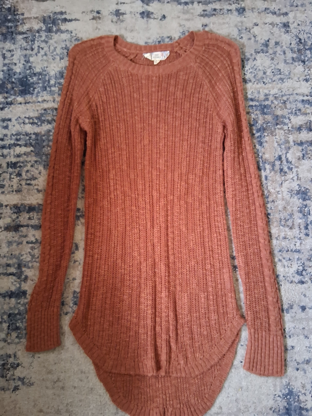 Pink Republic Rust Ribbed Crewneck Sweater
